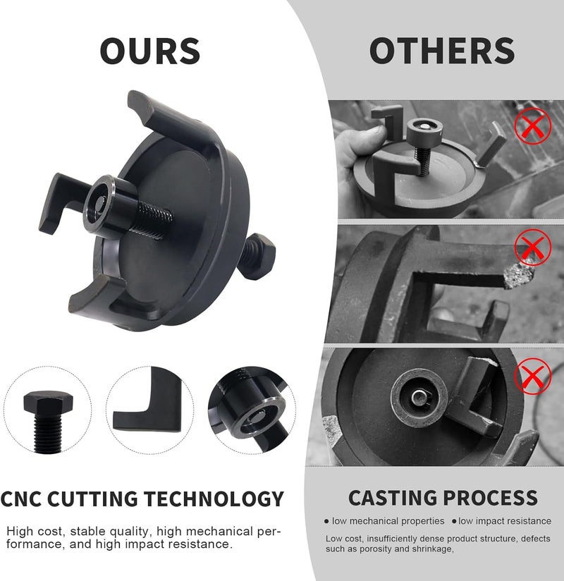 CHGJ LS Harmonic Balancer Puller & Crank Puller,CNC Precision Machined from Solid Steel Billet,Compatible with GM Chrysler Jeep Dodge, 25264 Crank Pulley Removal Tool ﻿ - Image 2